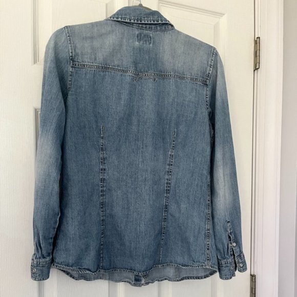 Bass Womens Denim Shirt w/Pearl snaps sz M - Picture 5 of 5